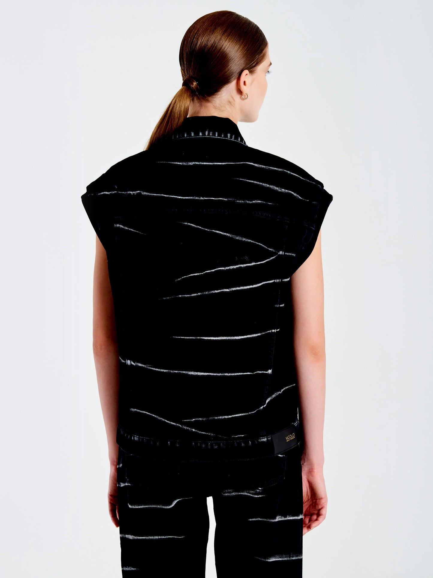 Zebra effect jean vest