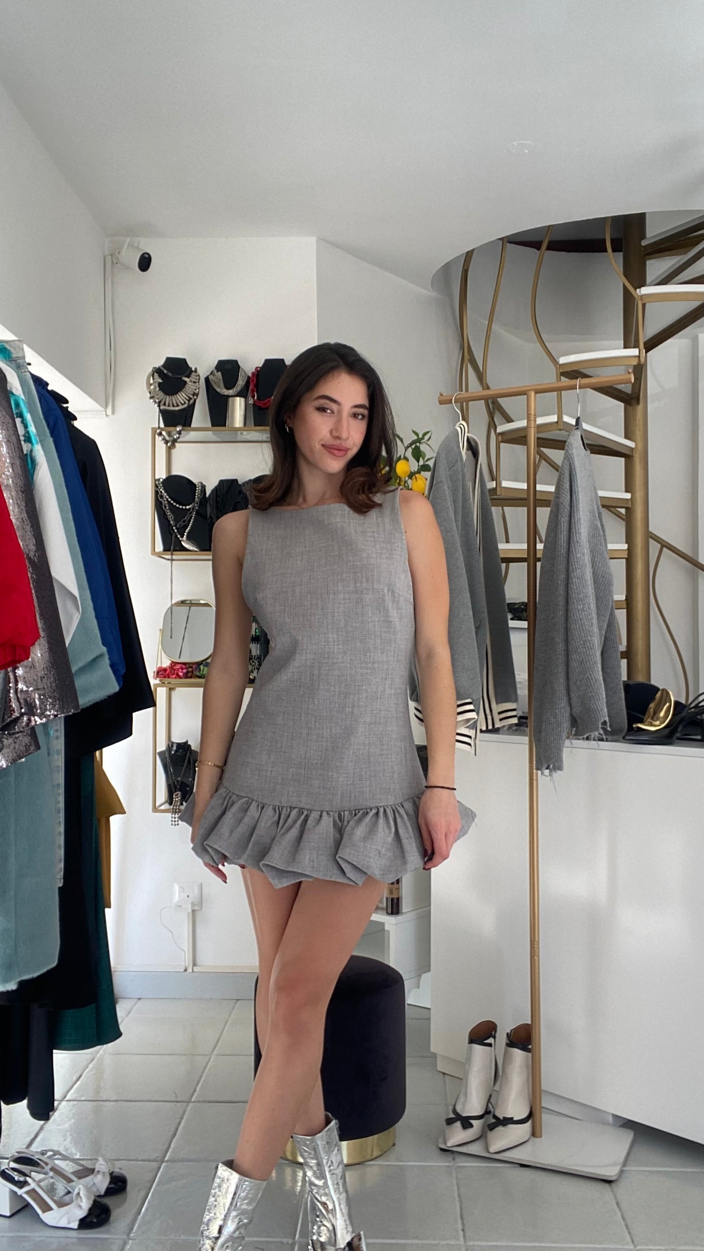 Mini dress low at the back