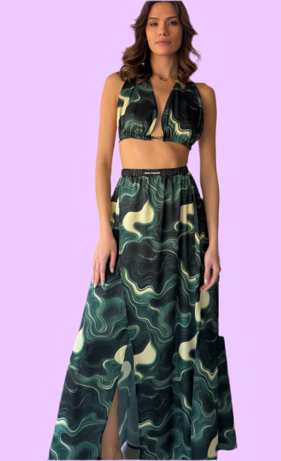 Long A line skirt with slit