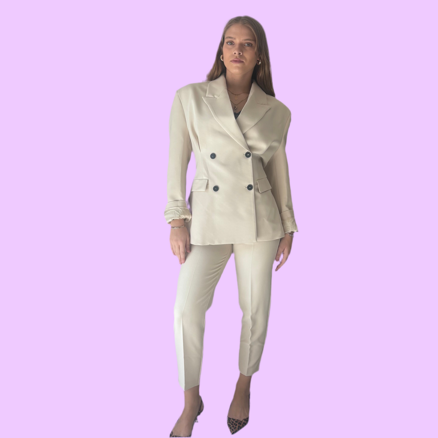 Cream carrot pants