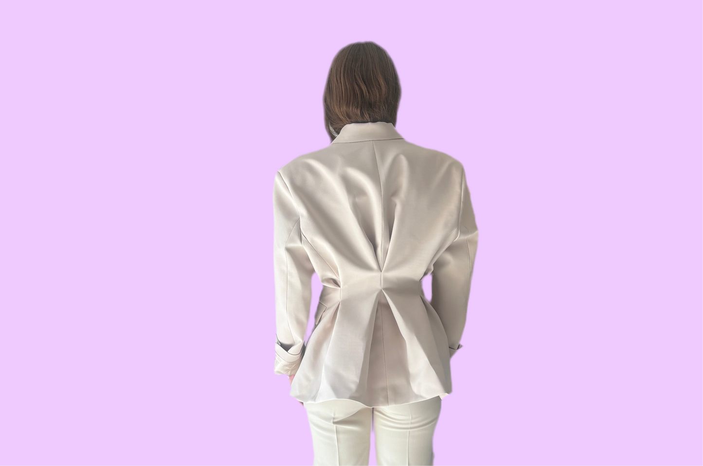 Creme double breasted blazer