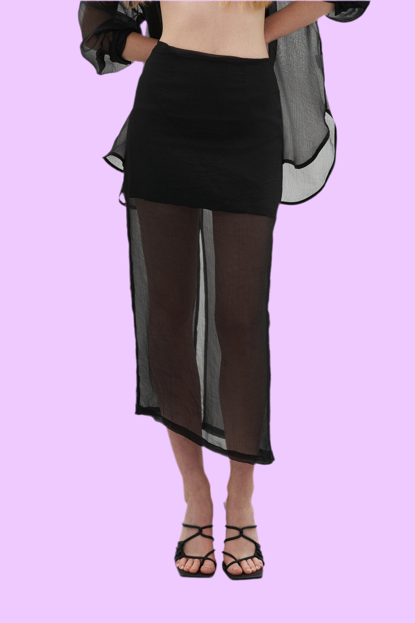 Long slim line skirt