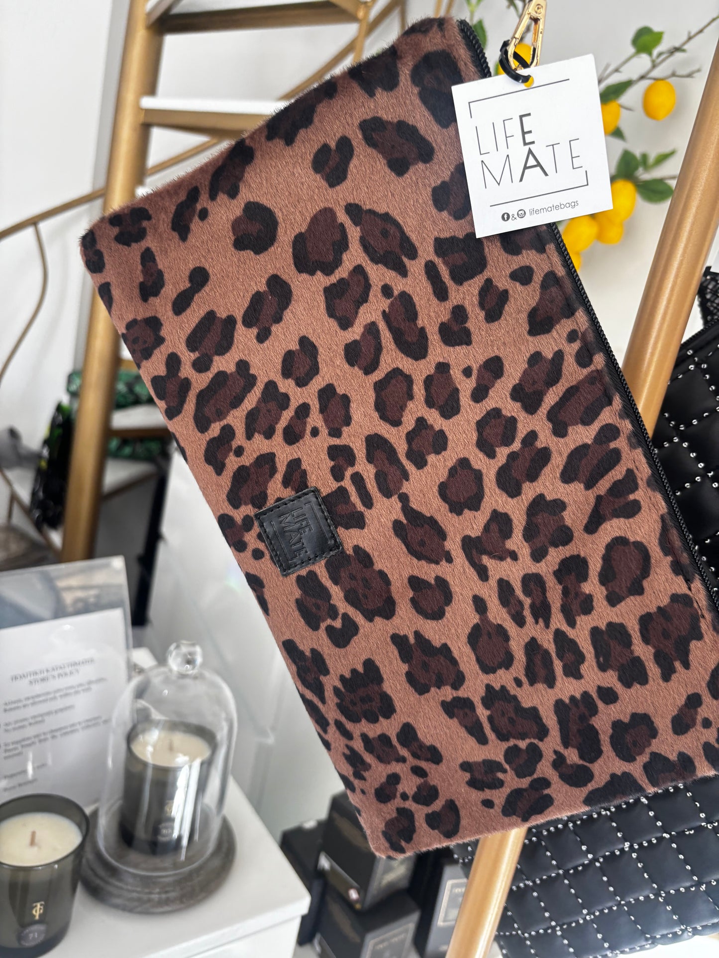Leopard clutch bag