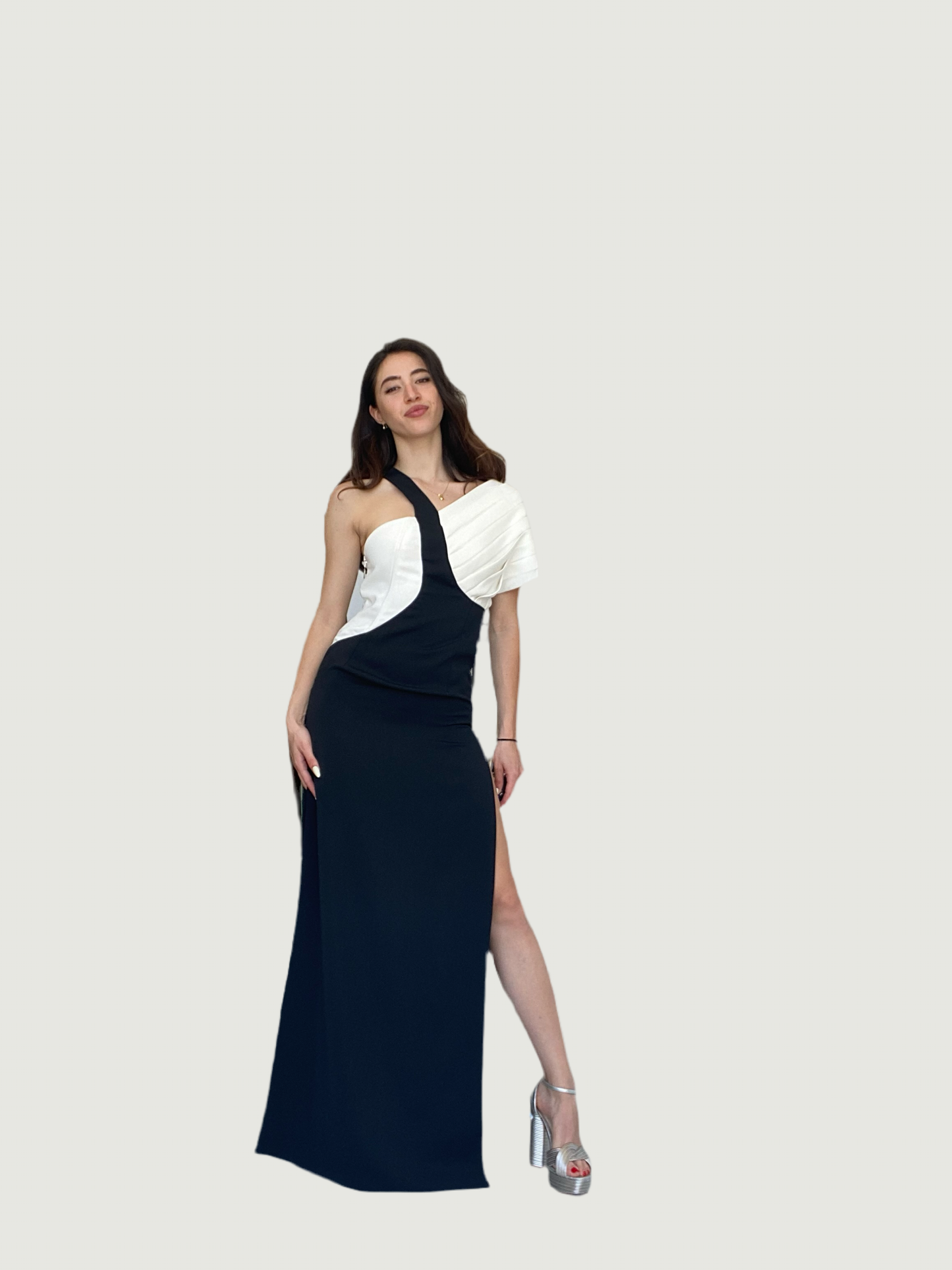 Black and white maxi dress
