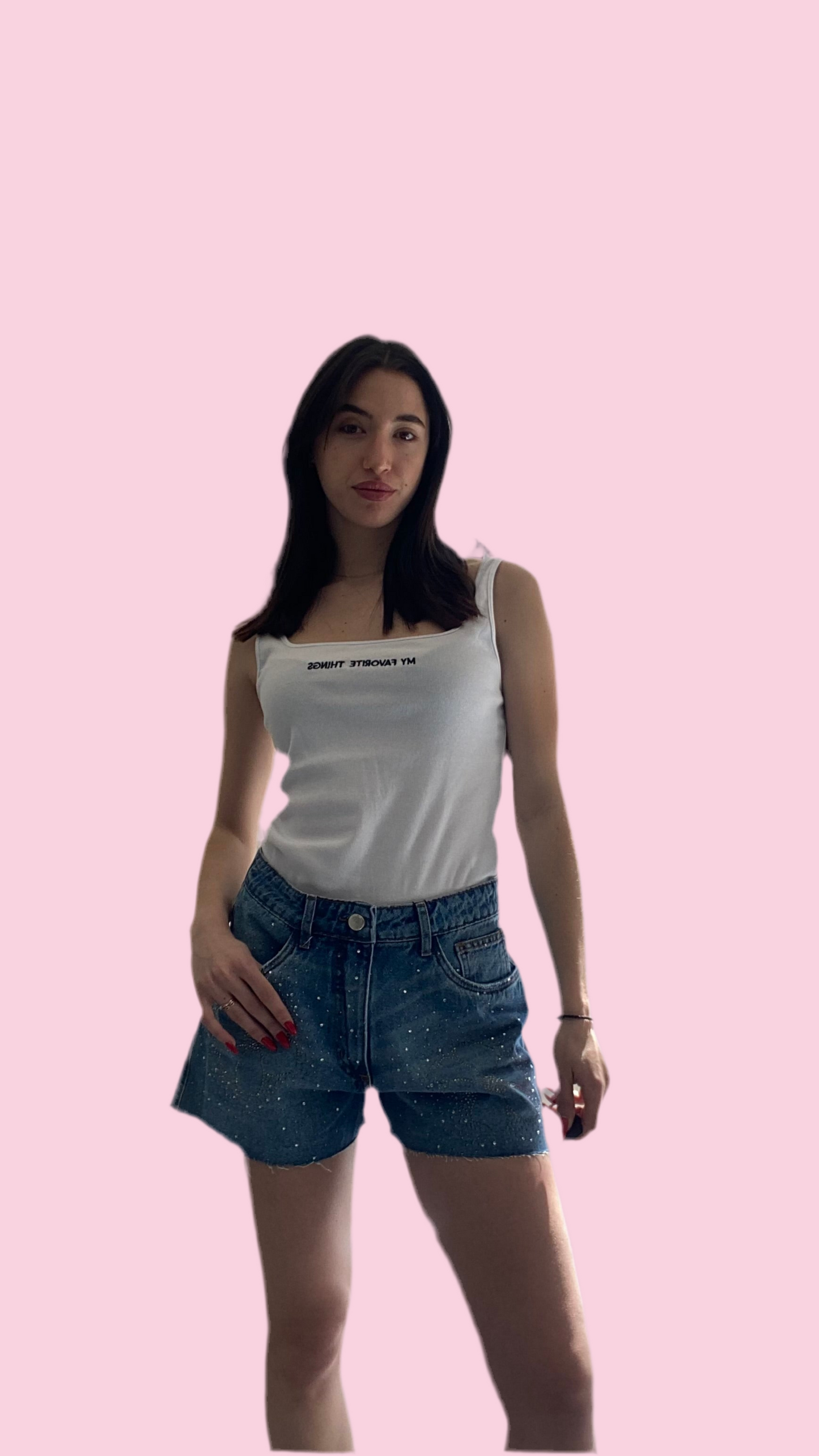 High waist short jean