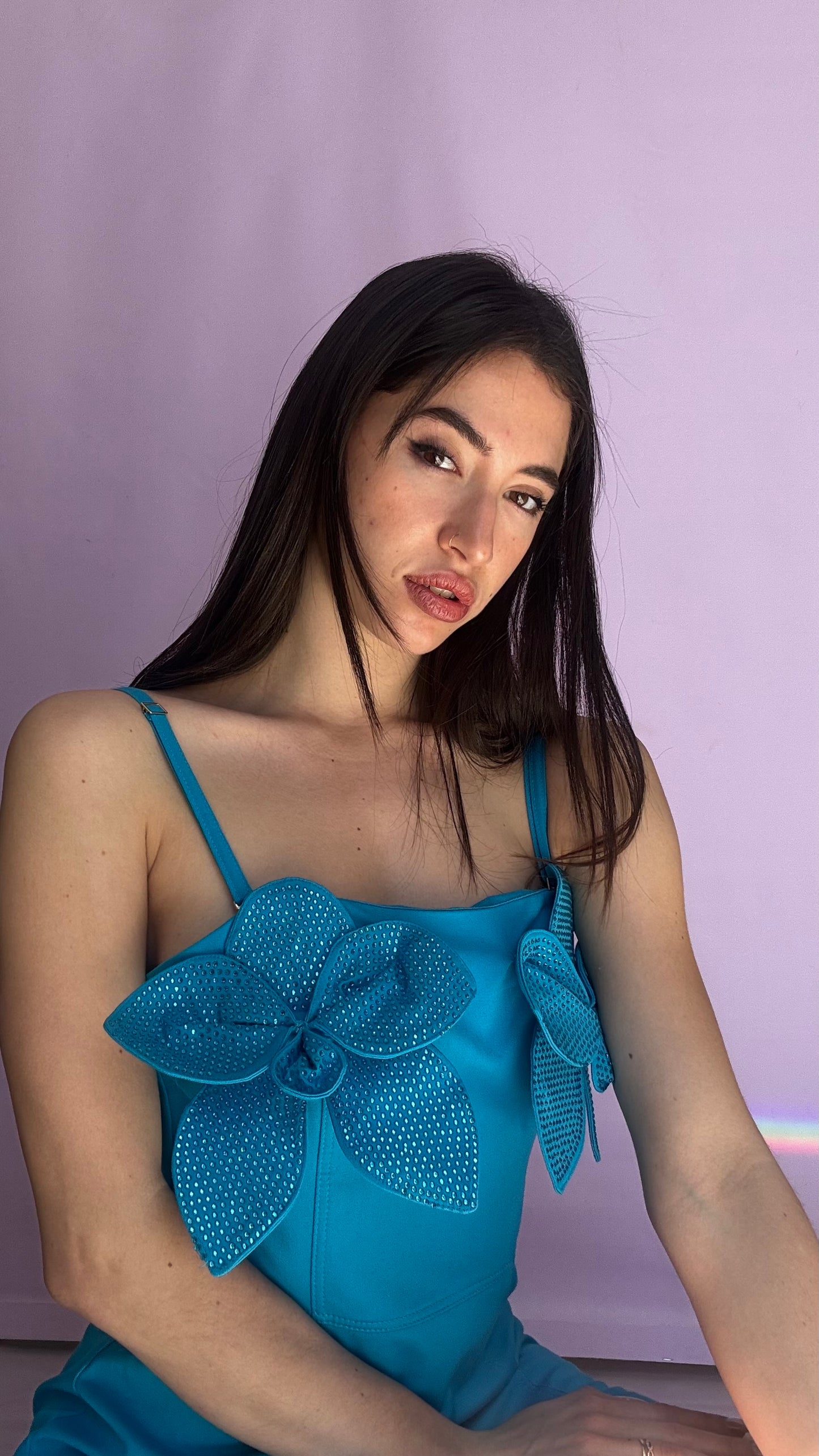 Mini dress with flowers