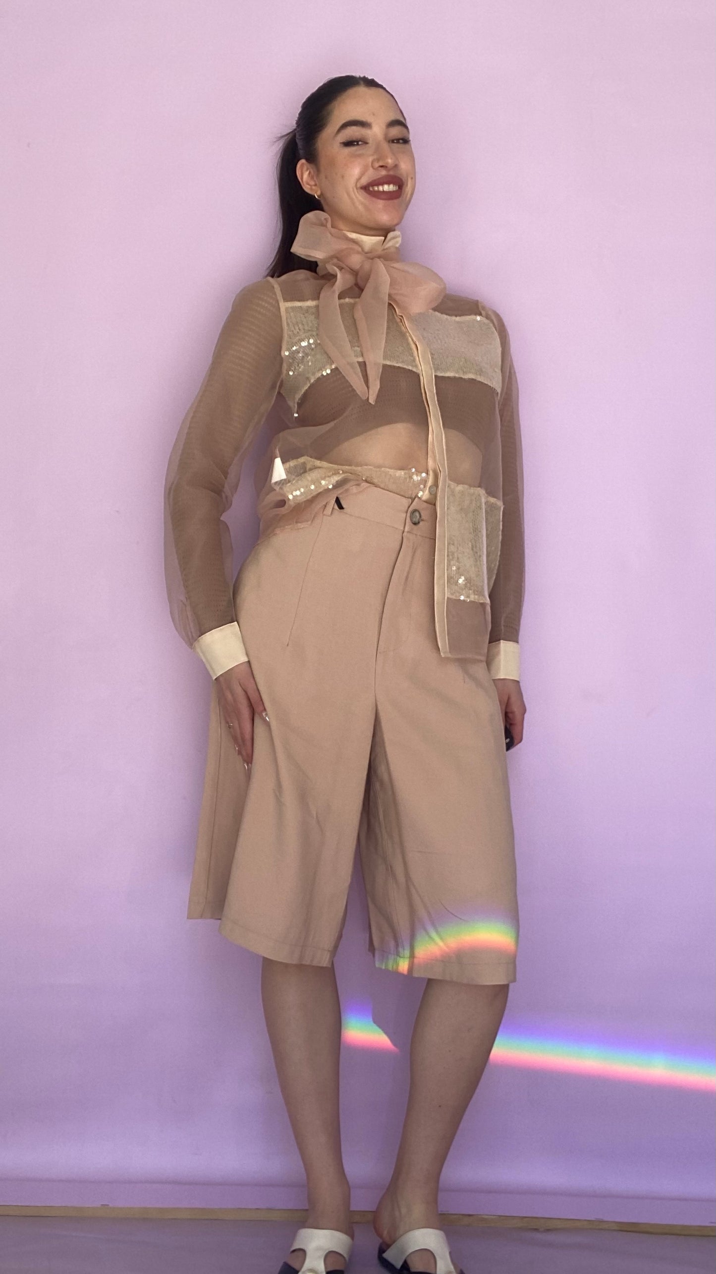 Organza sequin blouse