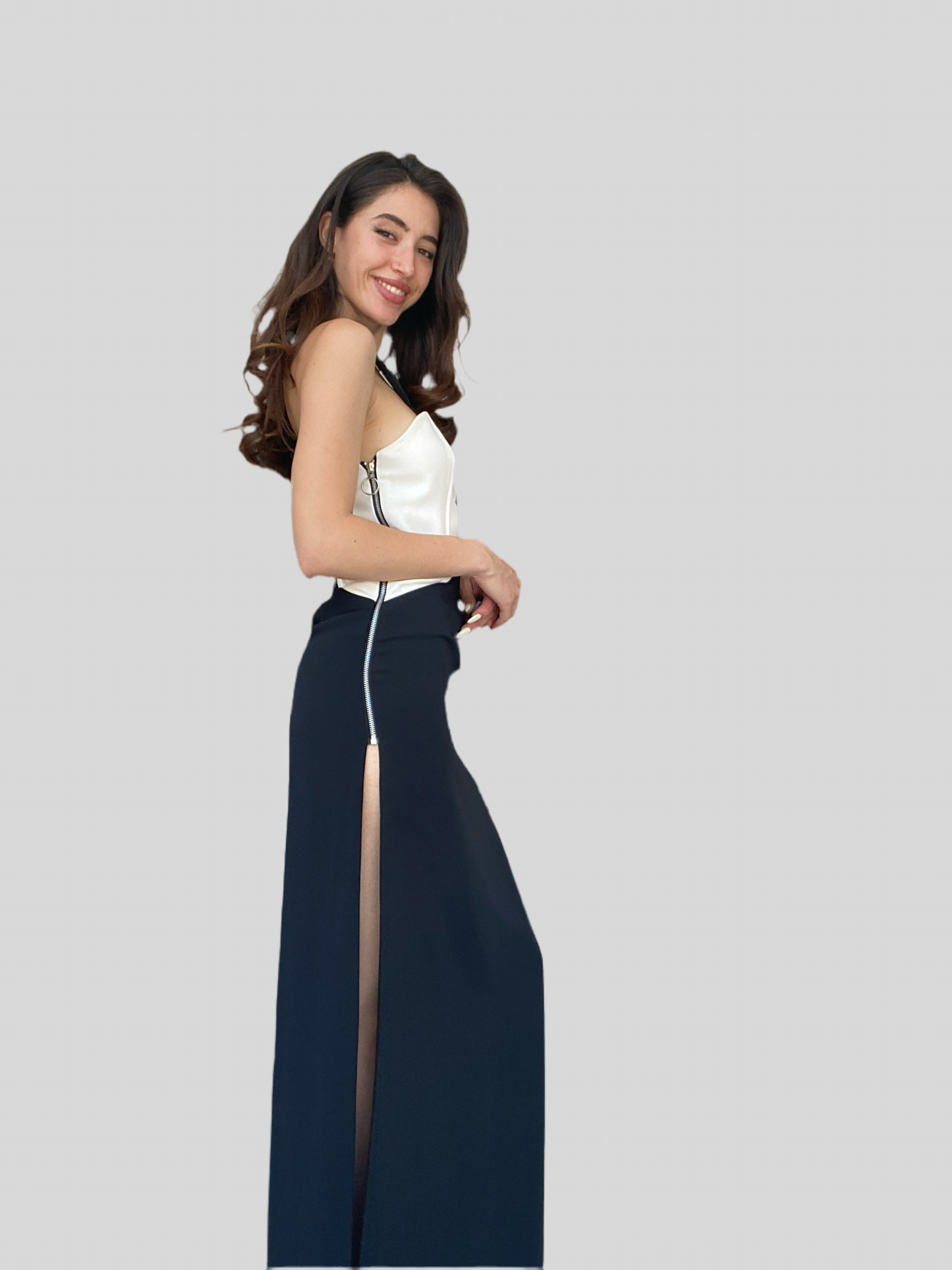 Black and white maxi dress