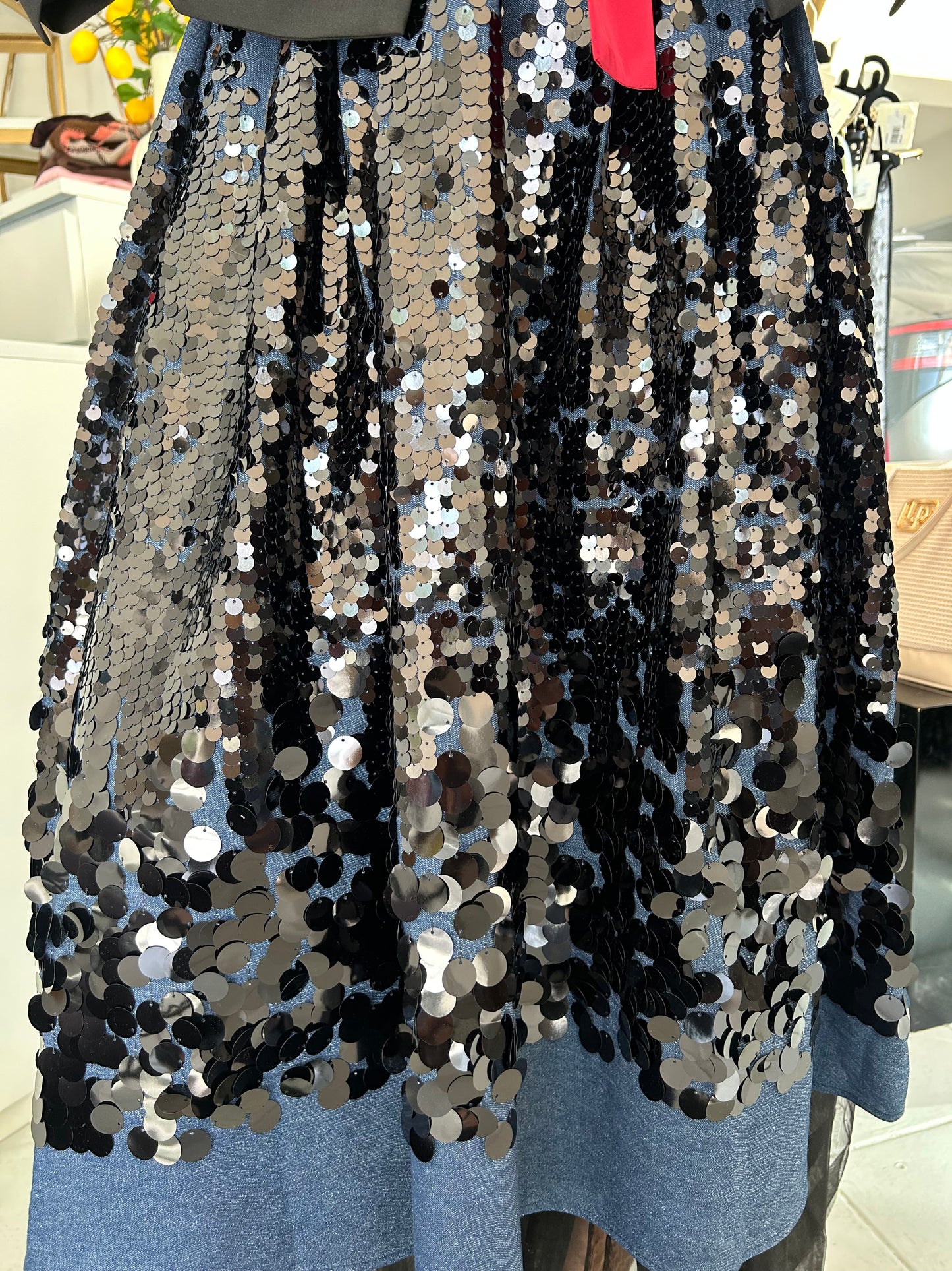 Blue midi sequin dress