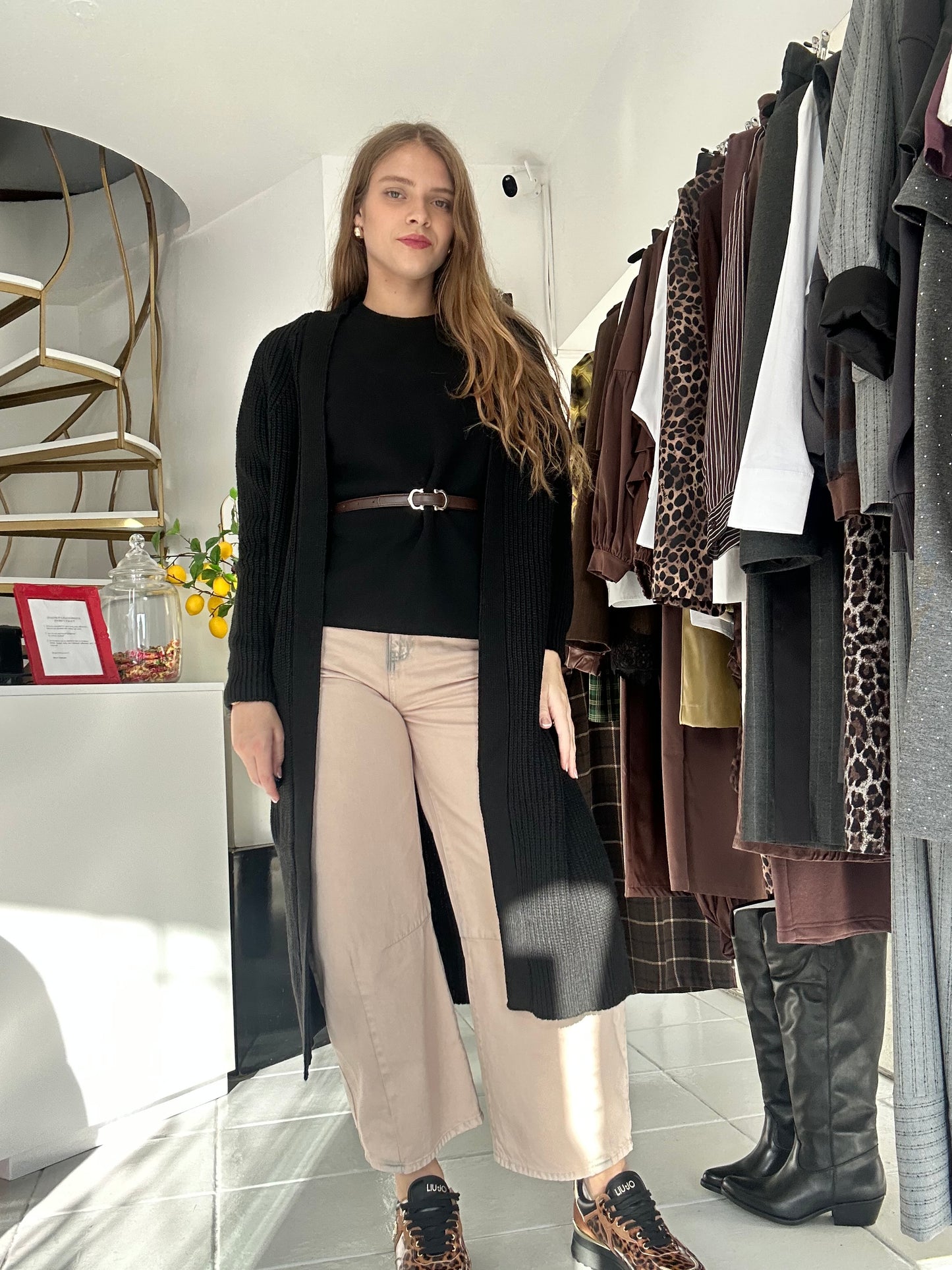 Beige barrel denim pants Baroc Boutique