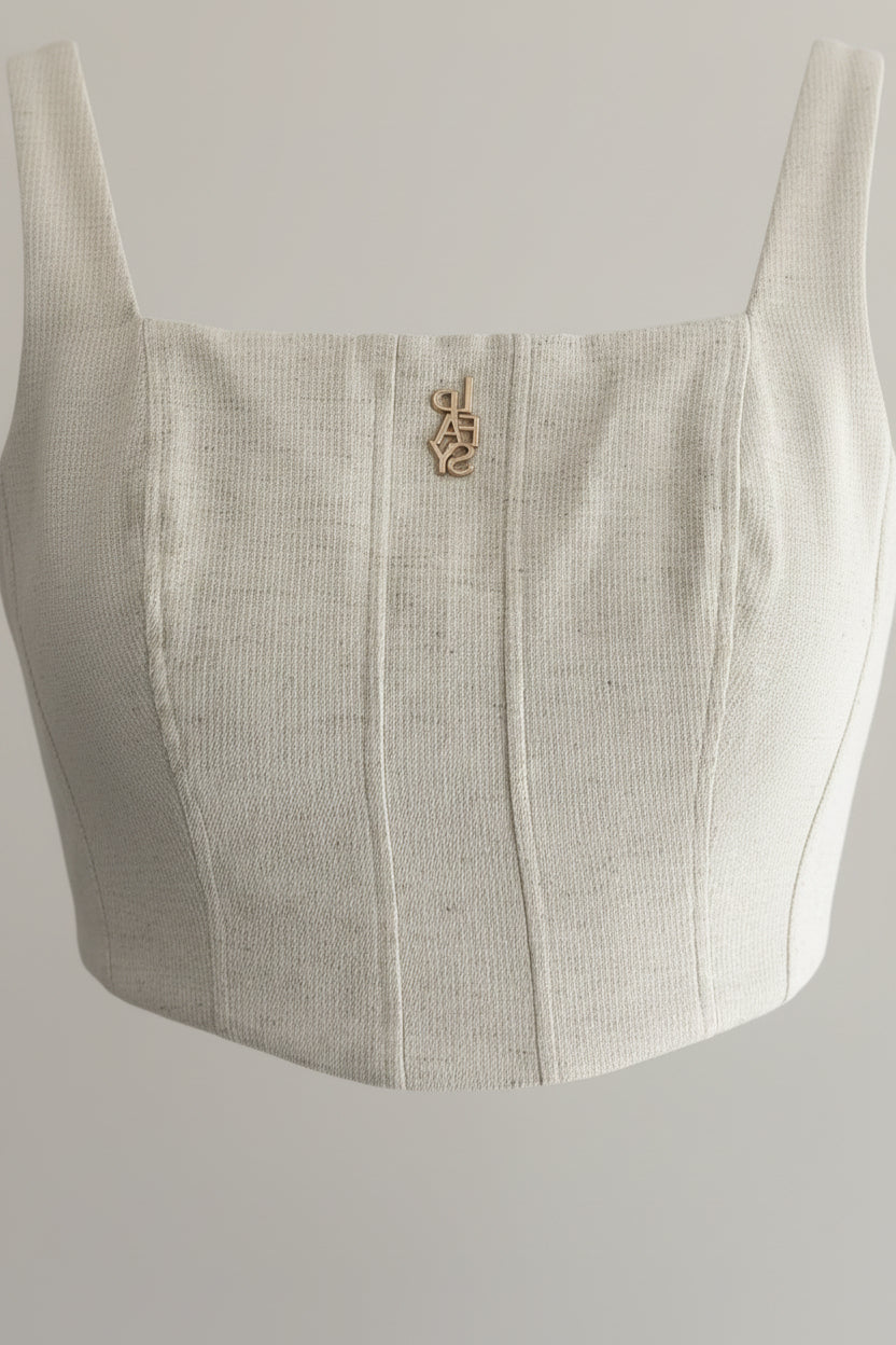 Beige bustier with gold details Baroc Boutique