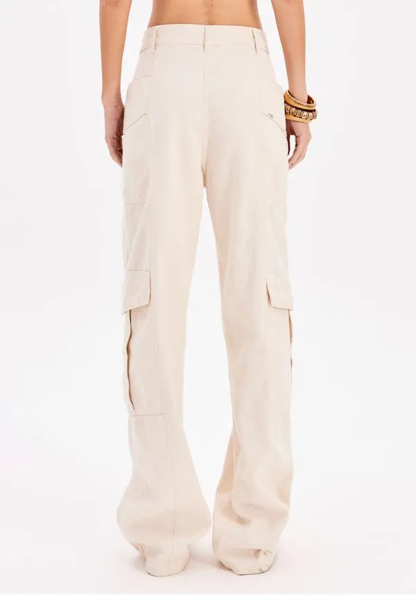 Beige Full-length cargo pants Baroc Boutique