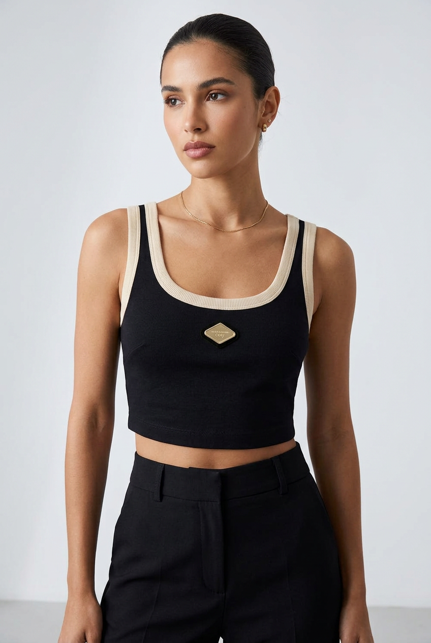Bicolor crop sleeveless top Baroc Boutique
