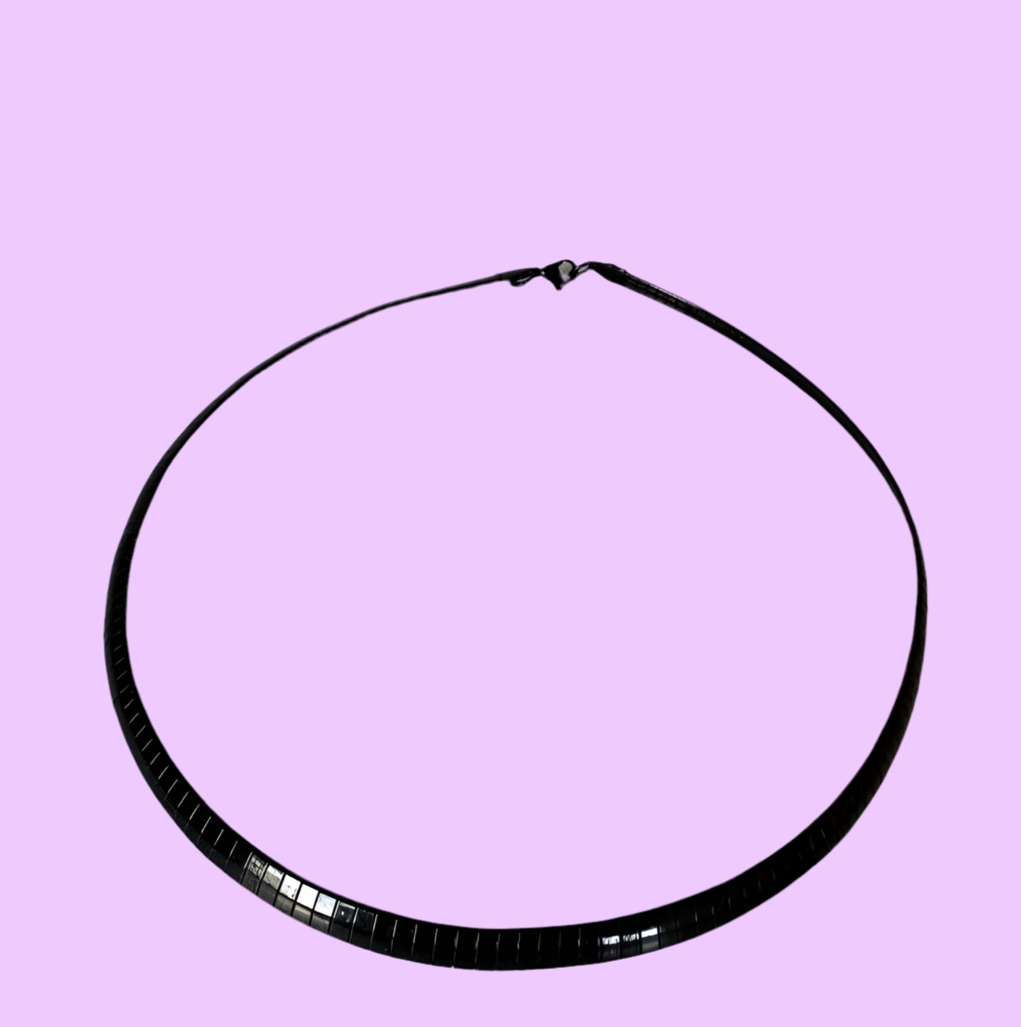 Black steel choker necklace Baroc Boutique