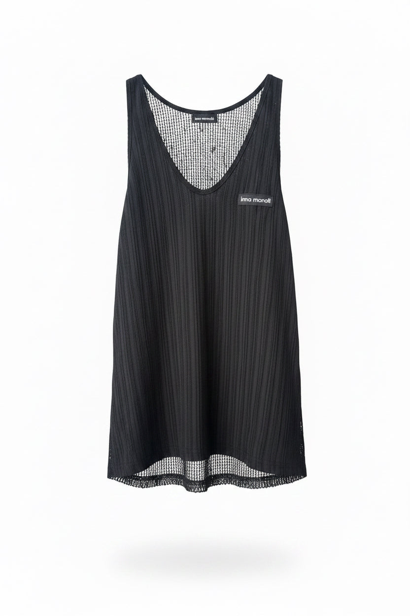 Black top with net on the back Baroc Boutique