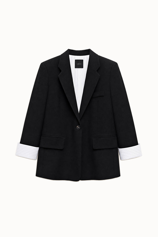 Blazer with striped cotton blend cuffs Baroc Boutique