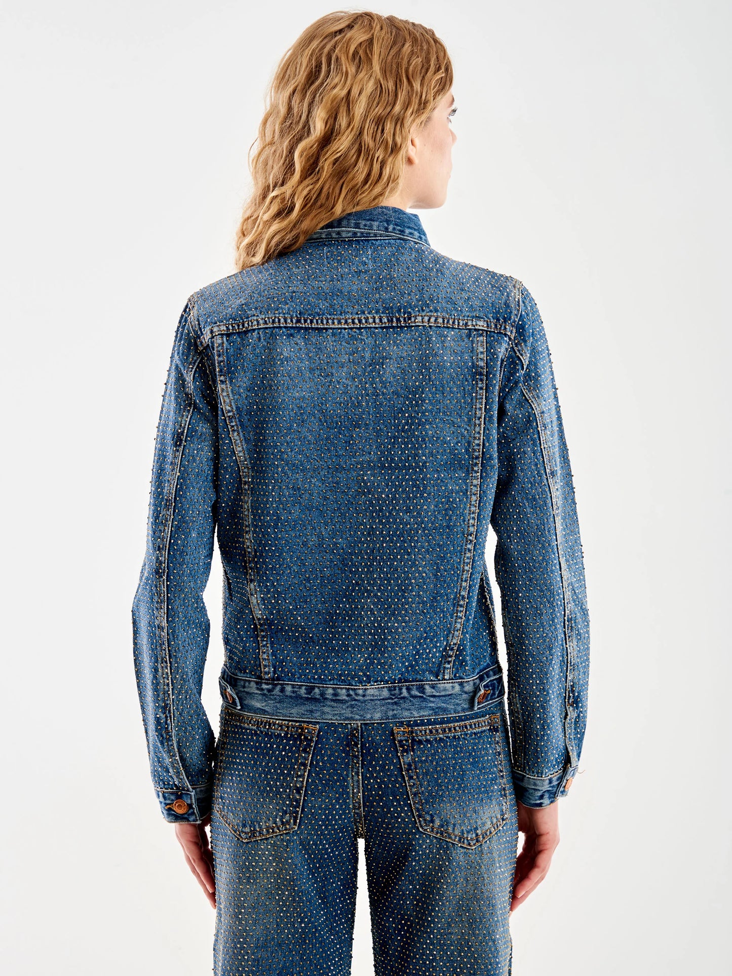 Blue jean jacket with rhinestones Baroc Boutique