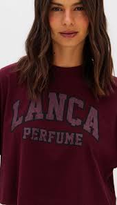 Burgundy Oversized crop t-shirt Baroc Boutique