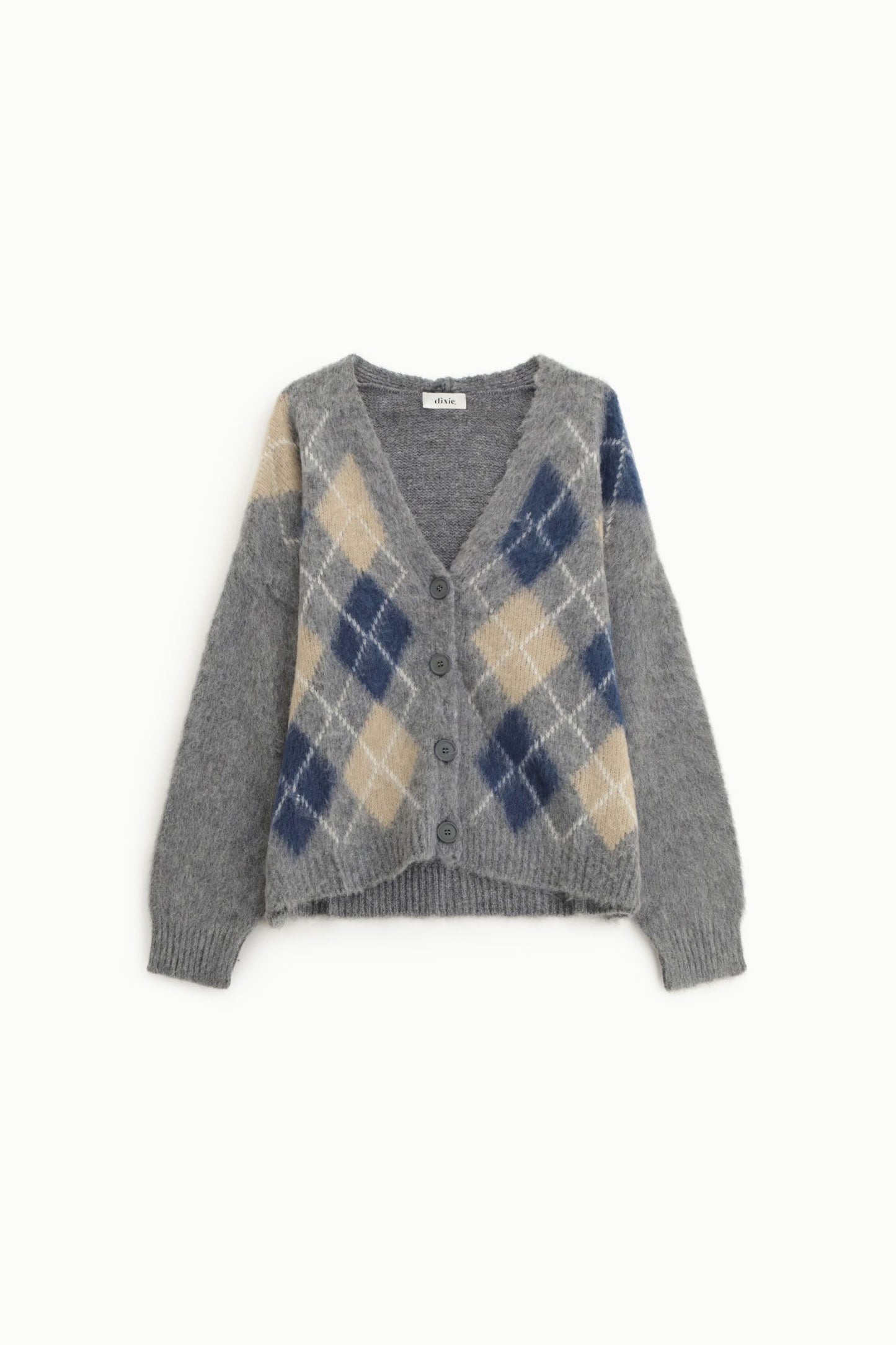 Cardigan with rhombus pattern and long sleeves Baroc Boutique