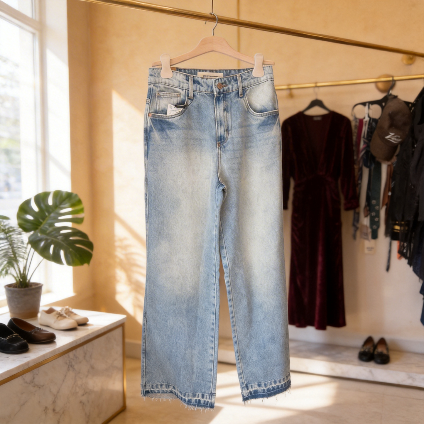 Denim high waist pants Baroc Boutique