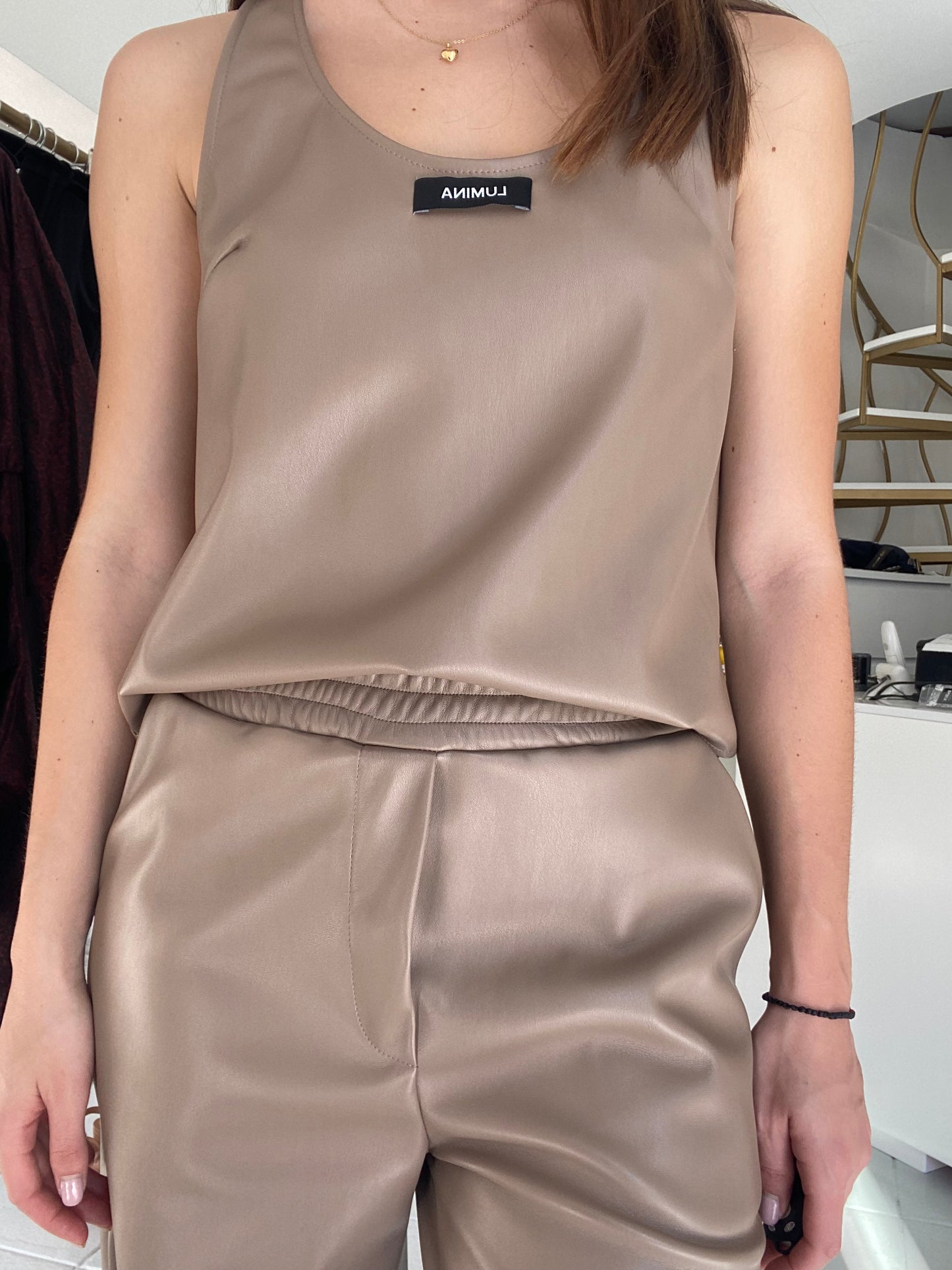 Eco leather tank top Baroc Boutique