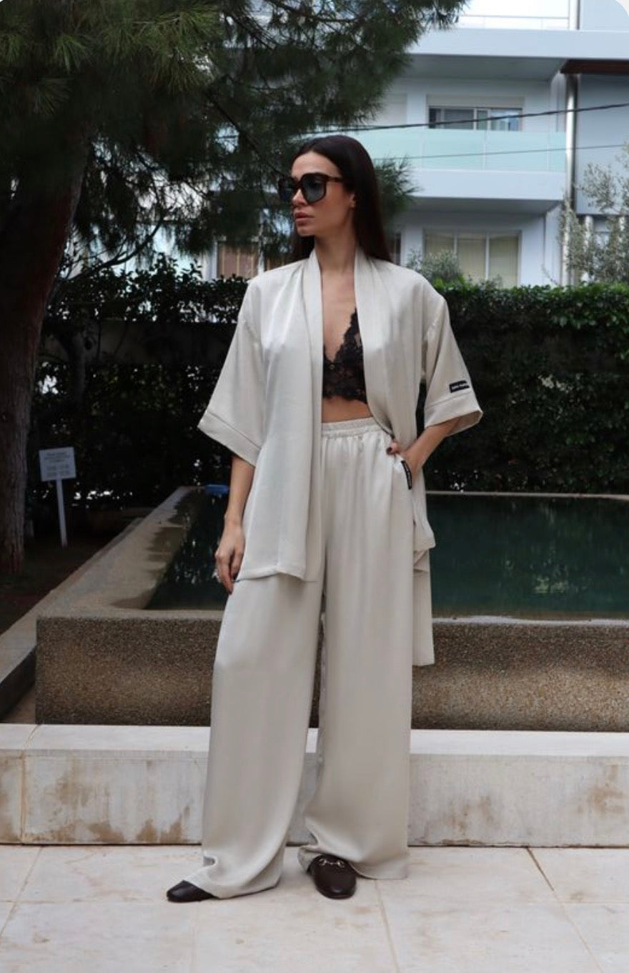 Ice color wide leg pants Baroc Boutique