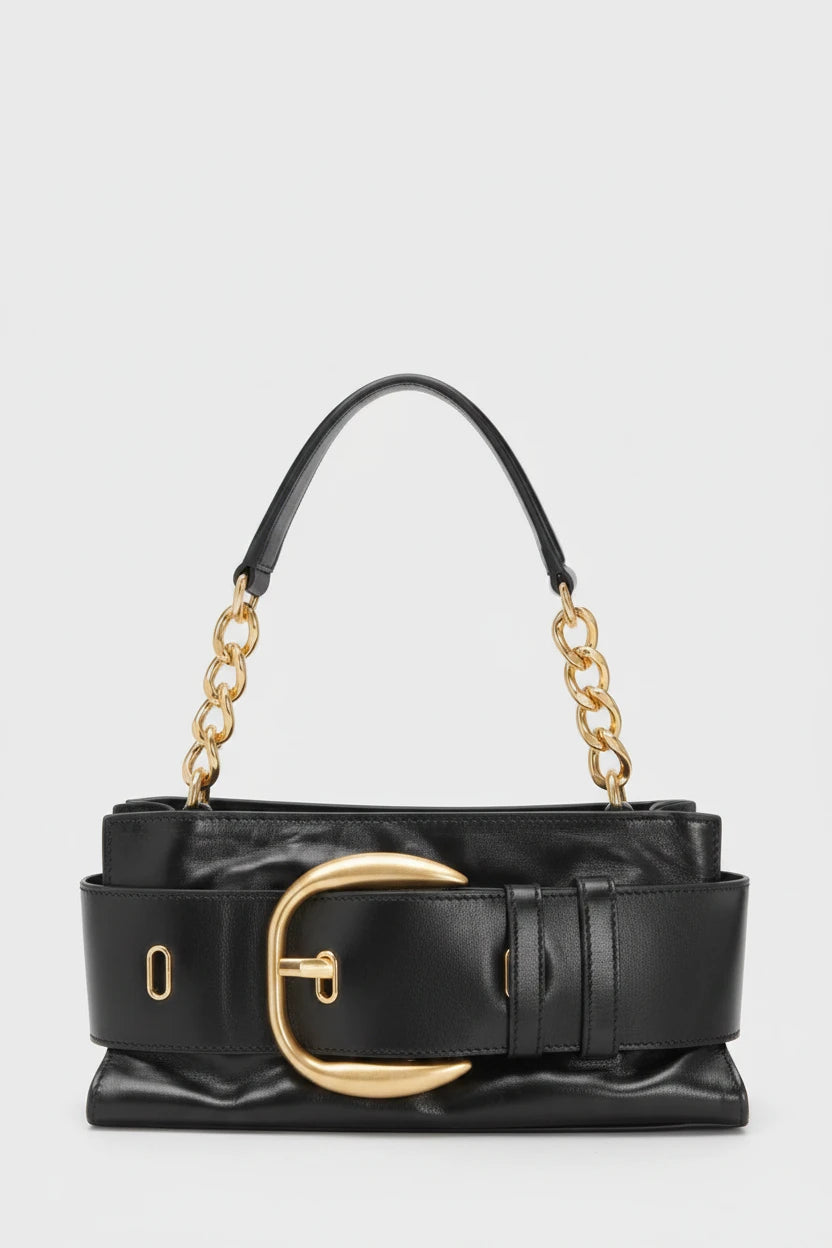 Leather Tote Bag with Maxi Buckle Baroc Boutique