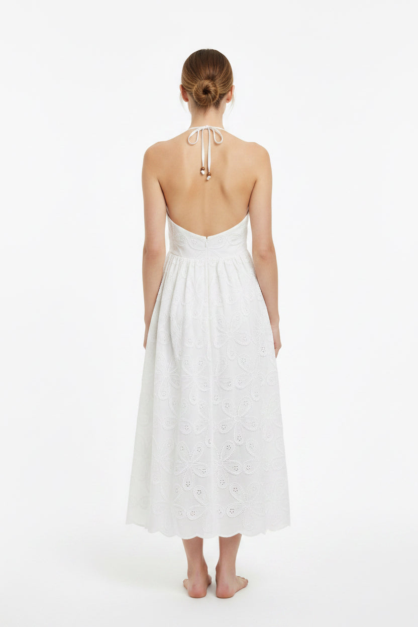 Long backless dress with embroidery Baroc Boutique