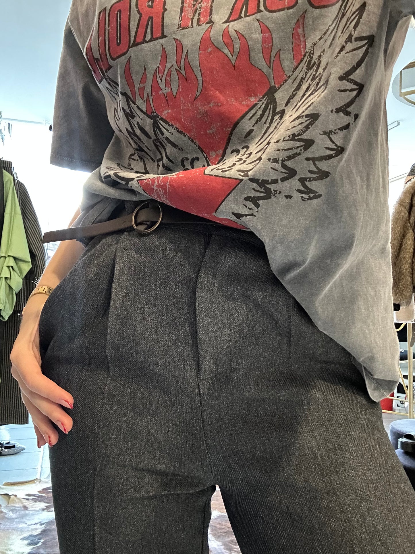 Charcoal grey oversize t-shirt Baroc Boutique Medium