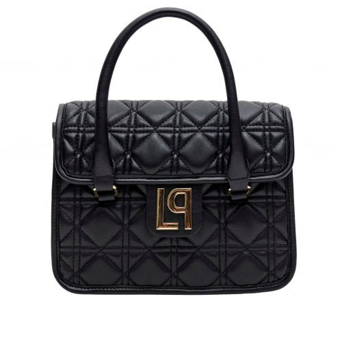 Medium size quilted tote bag with a gold tone metallic pattern Baroc Boutique