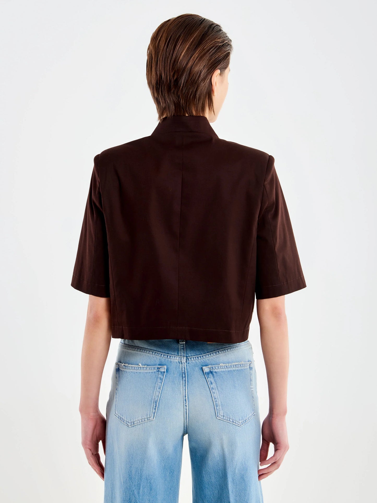 Boxy crop blazer Baroc Boutique MIDNIGHT BLUE / Small