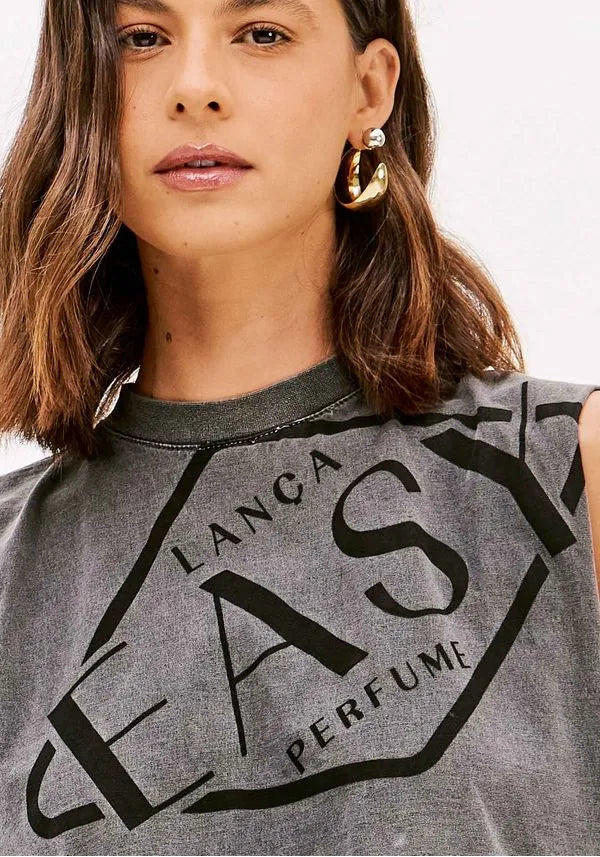 Muscle crop gray t-shirt Baroc Boutique