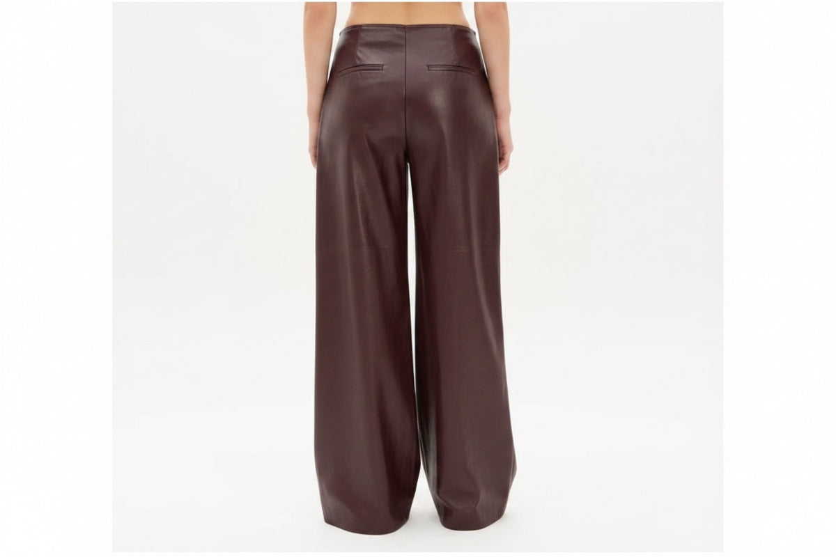 My Favorite Things Women's PU Leather Palazzo Pants - Curry Yellow Baroc Boutique