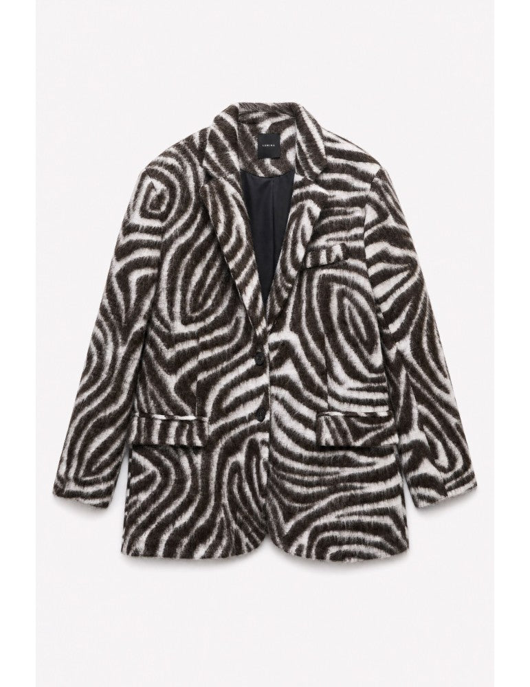 Oversized faux fur blazer in zebra print Baroc Boutique One size