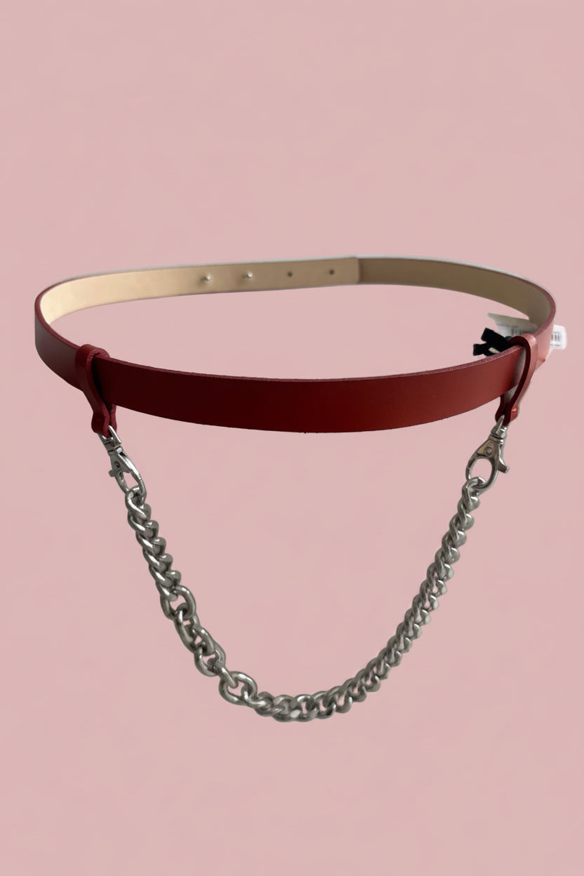 Orange leather belt Baroc Boutique