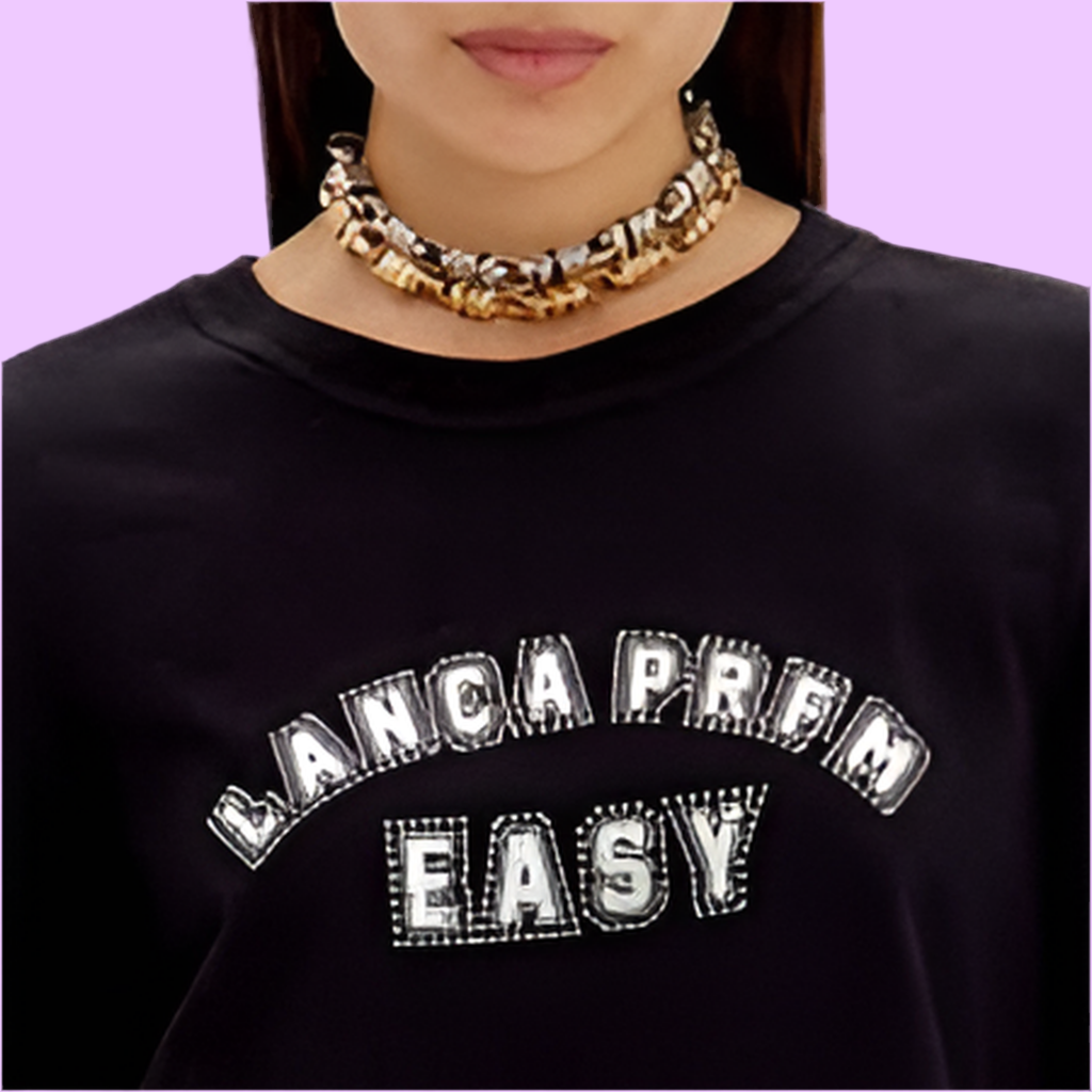 Short sleeve crop t-shirt with logo Baroc Boutique