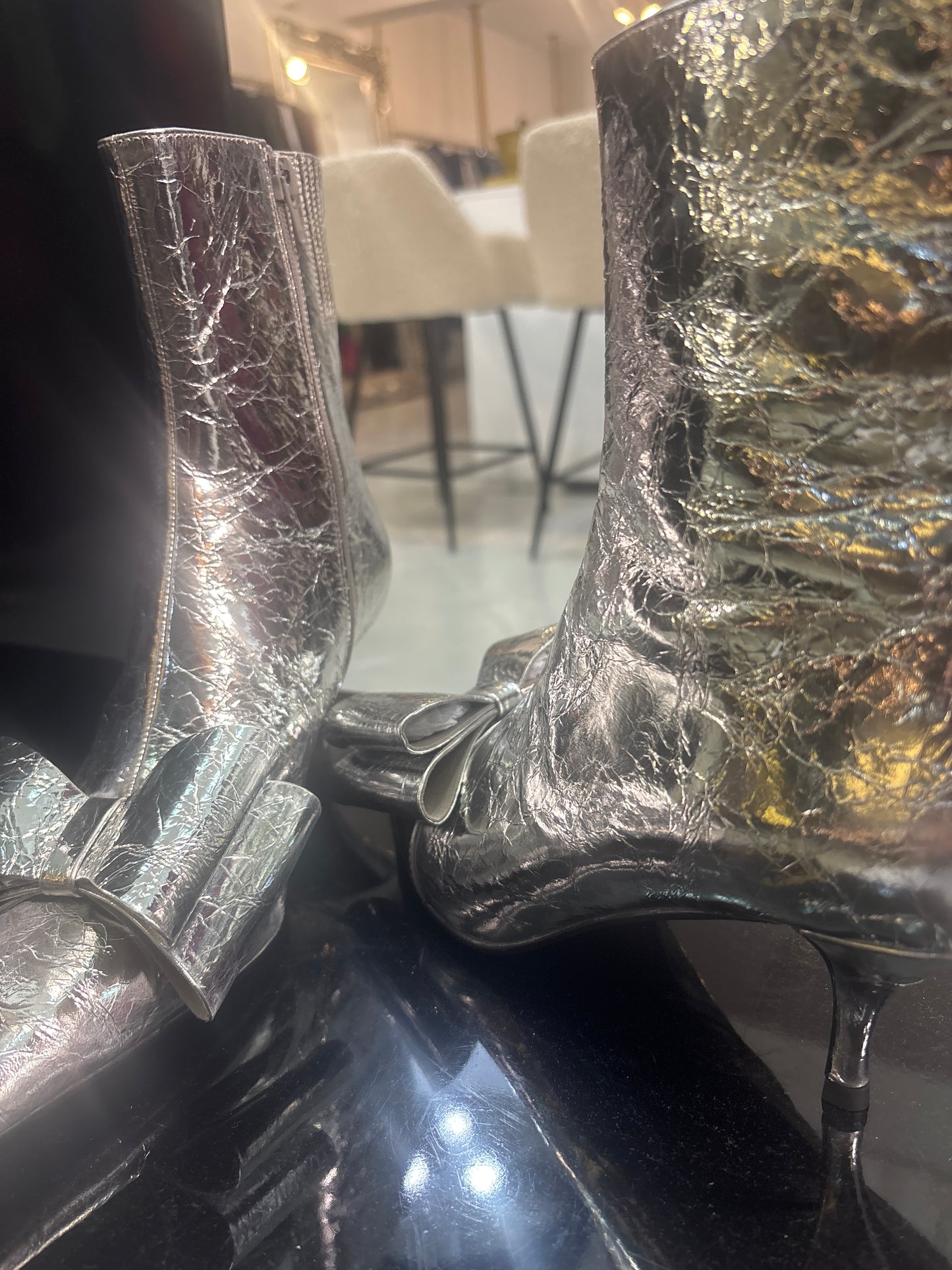 Silver ankle boot Baroc Boutique