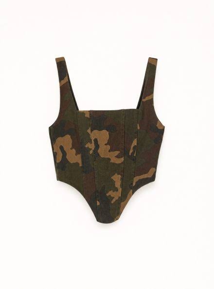 Camo bustier with back zip Baroc Boutique Small