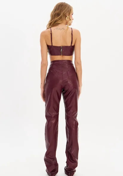 Faux leather bootcut pants with pockets Baroc Boutique Small