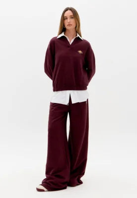 Polo collar burgundy sweatshirt Baroc Boutique Small