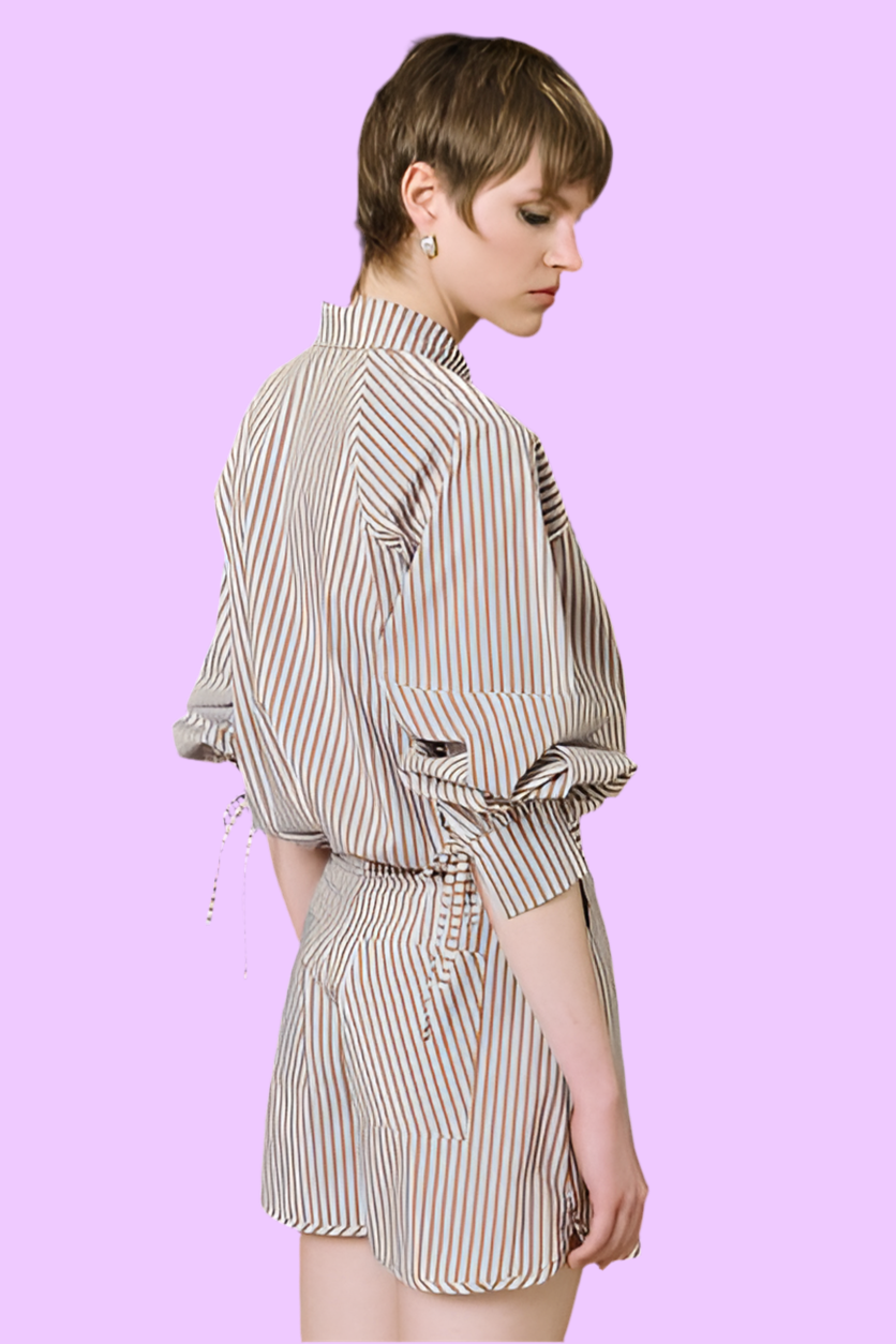 Striped cotton short Baroc Boutique