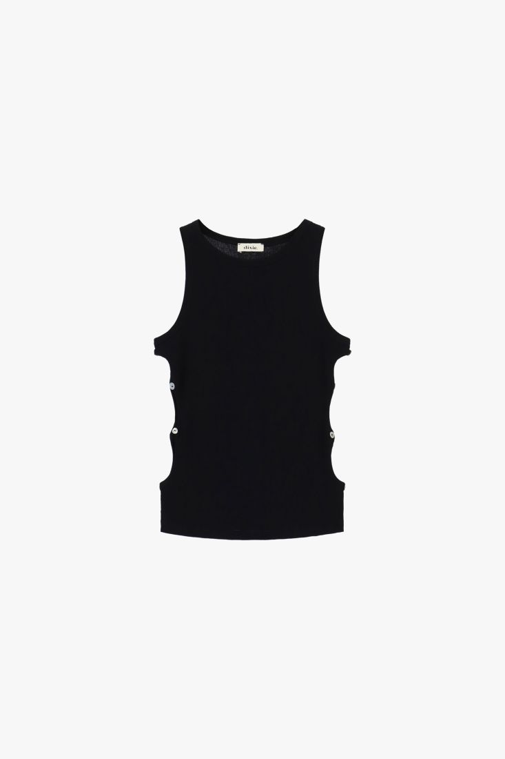 Tank top with side button details Baroc Boutique