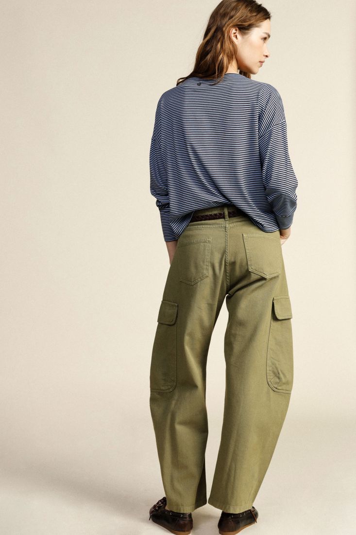 Trousers palazzo cargo side pockets high waist Baroc Boutique