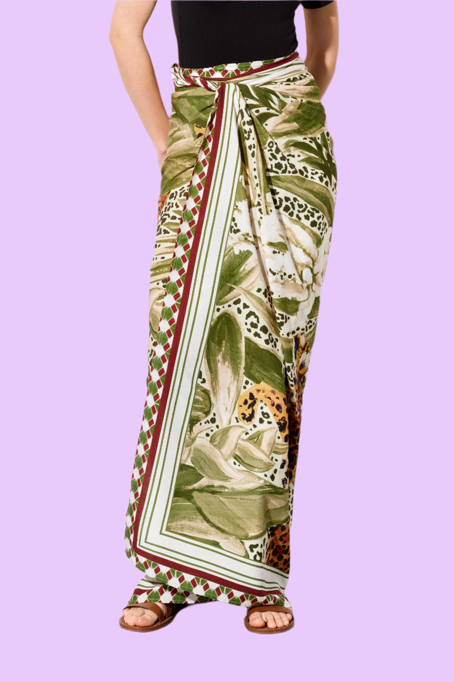 Viscose pareo with print Baroc Boutique