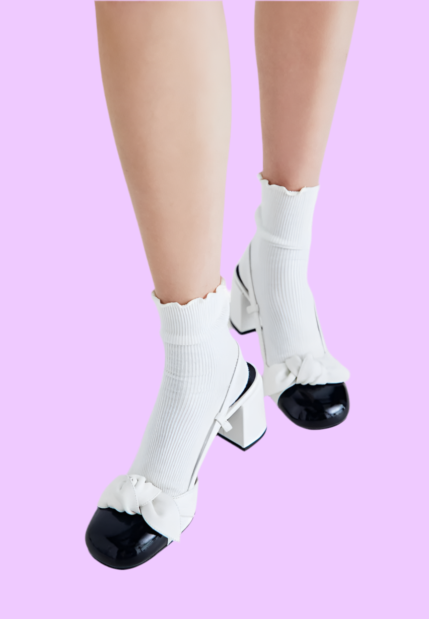 White and Black babydoll heals Baroc Boutique