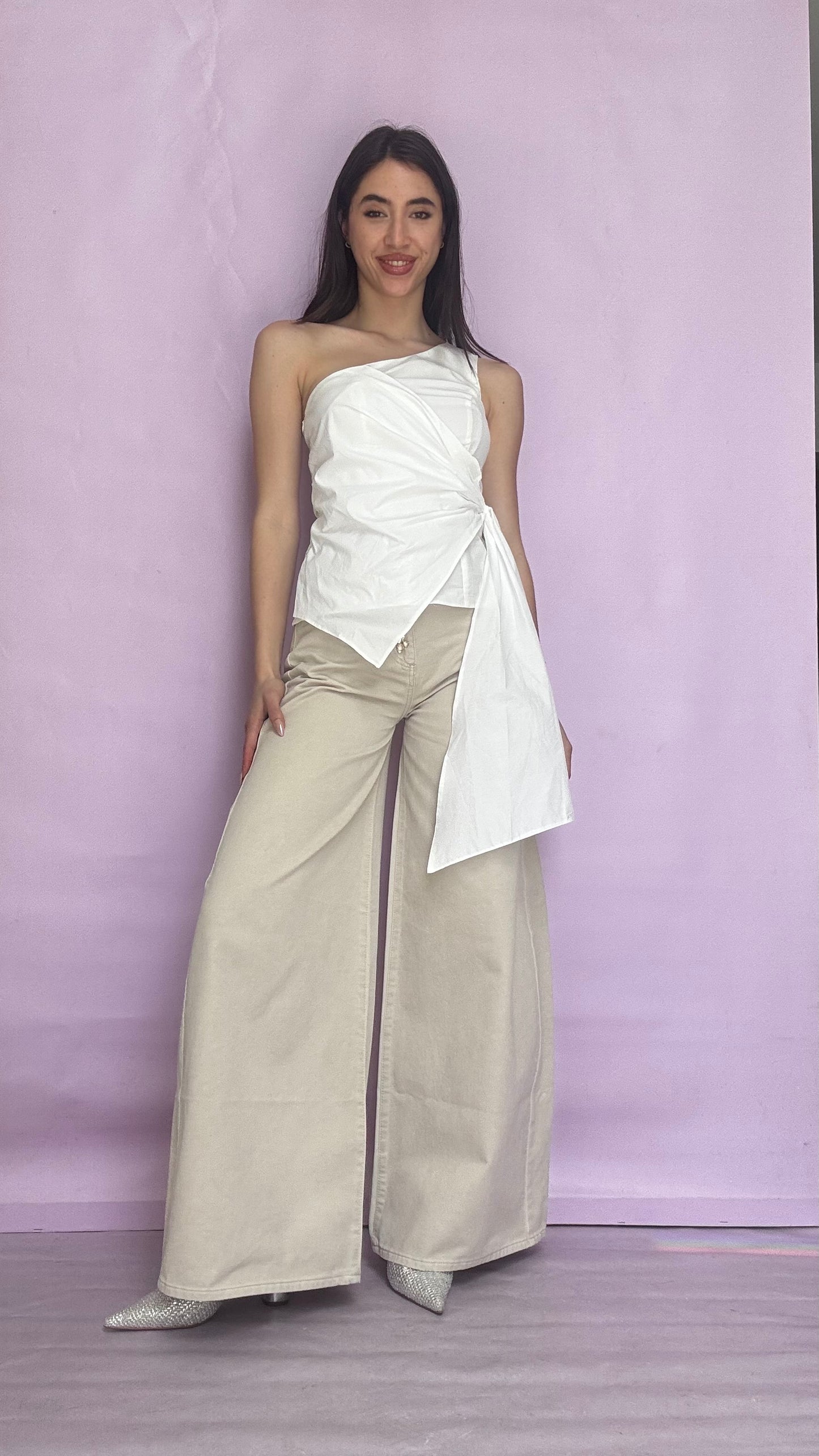 White one shoulder top Baroc Boutique