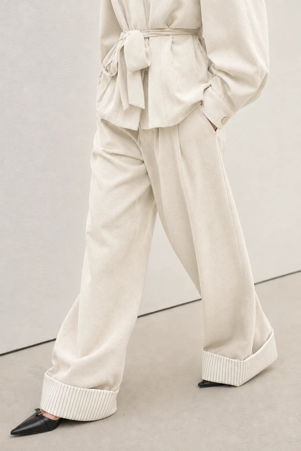 Wide leg pants a set with long coat LD6109 Baroc Boutique