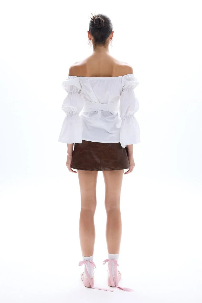 Dutchess offshoulder white shirt