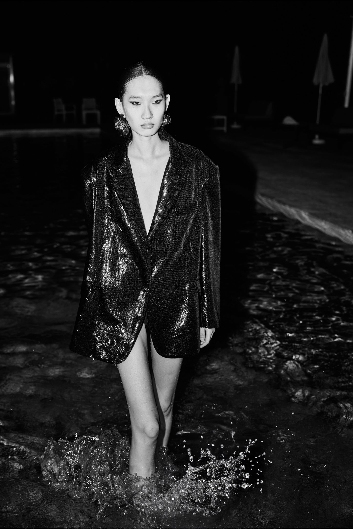 Sequin oversize blazer