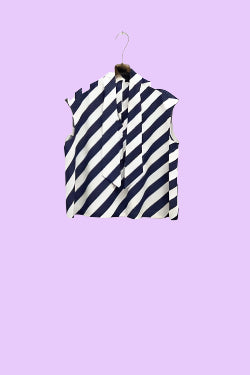 Striped blouse with tie